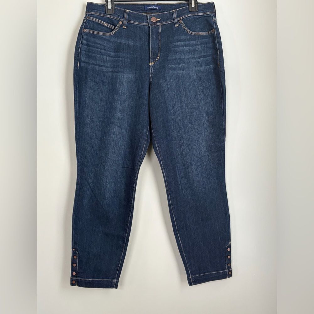 Bandolino Lisbeth Crop Dark Blue Denim Jeans, Size 12